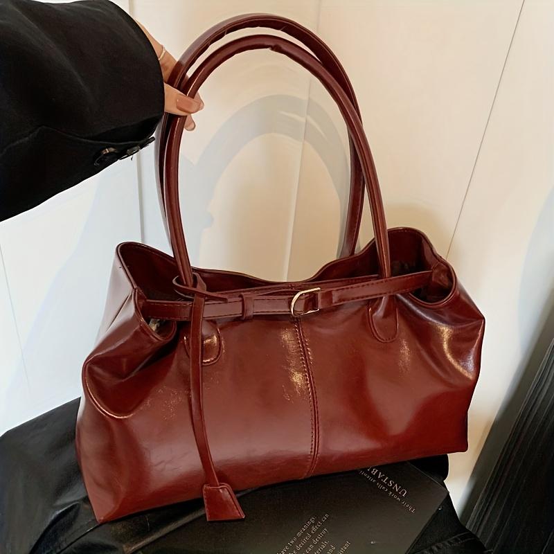 Borsa a tote/borsa a mano di grande capacità con finiture color oro, Borsa da lavoro minimalista per il pendolarismo, lo shopping, l'uso quotidiano