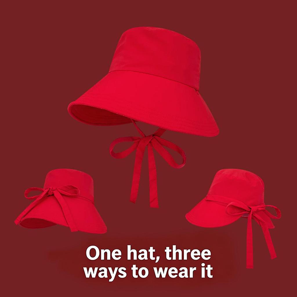Summer Lace-up Bow Quick Drying Fisherman Hat Women Light Thin Wide Brim Bucket Cap Girls Lady Travel Beach Sunshade Basin Caps