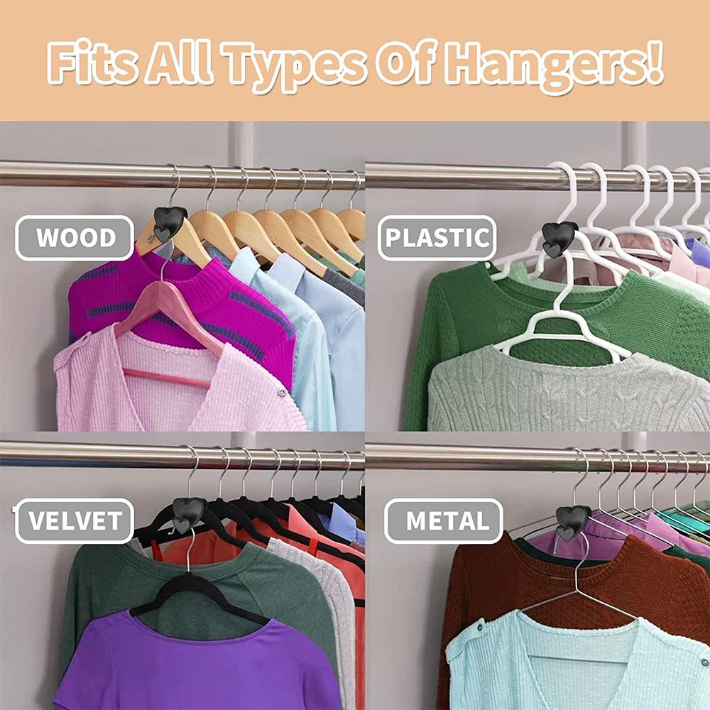 18pcs Space Saving Hanger Hooks Heart Shape Hooks for Organizing Closets