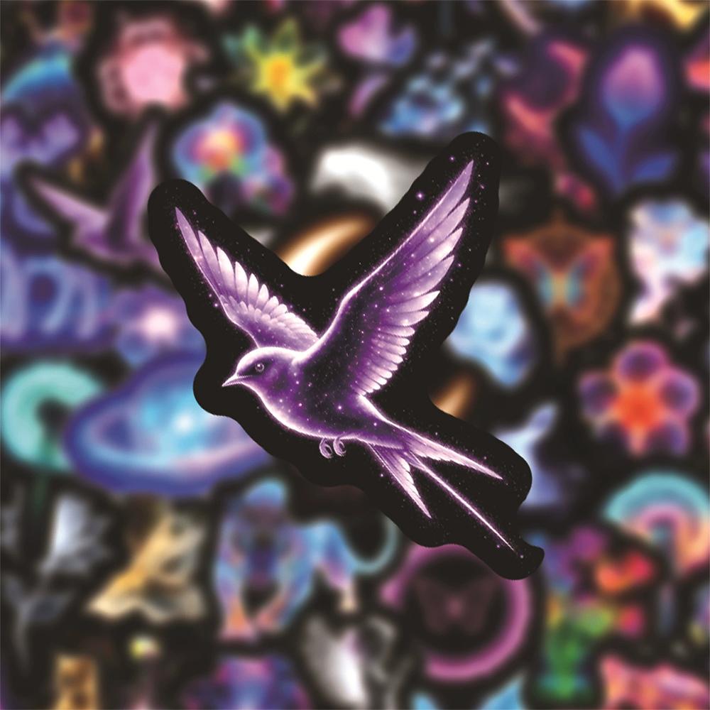 10/30/50pcs Neon Style Animals Cartoon Stickers Flower Butterfly Decals Toys Waterproof DIY Stationery Laptop Phone Case