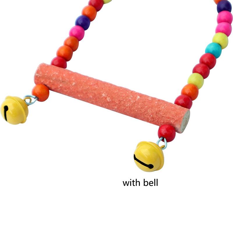 Colorful Frosting Pet Parrot Swing toys Stand Rack Squirrel Bird Branch Perches Chew Bite Toys with bell Birds Cage Acce