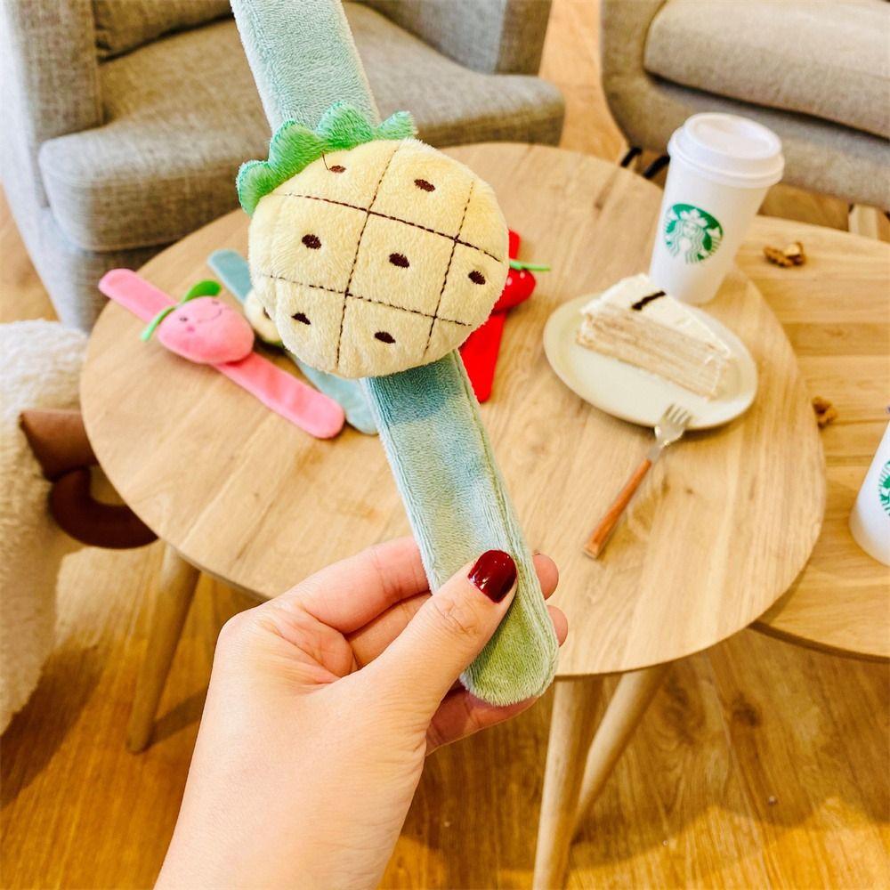 Pineapple Hand Clap Ring Strawberry Plush Slap Bracelet Kids Toys Clap Circle Toys  Party Supplies