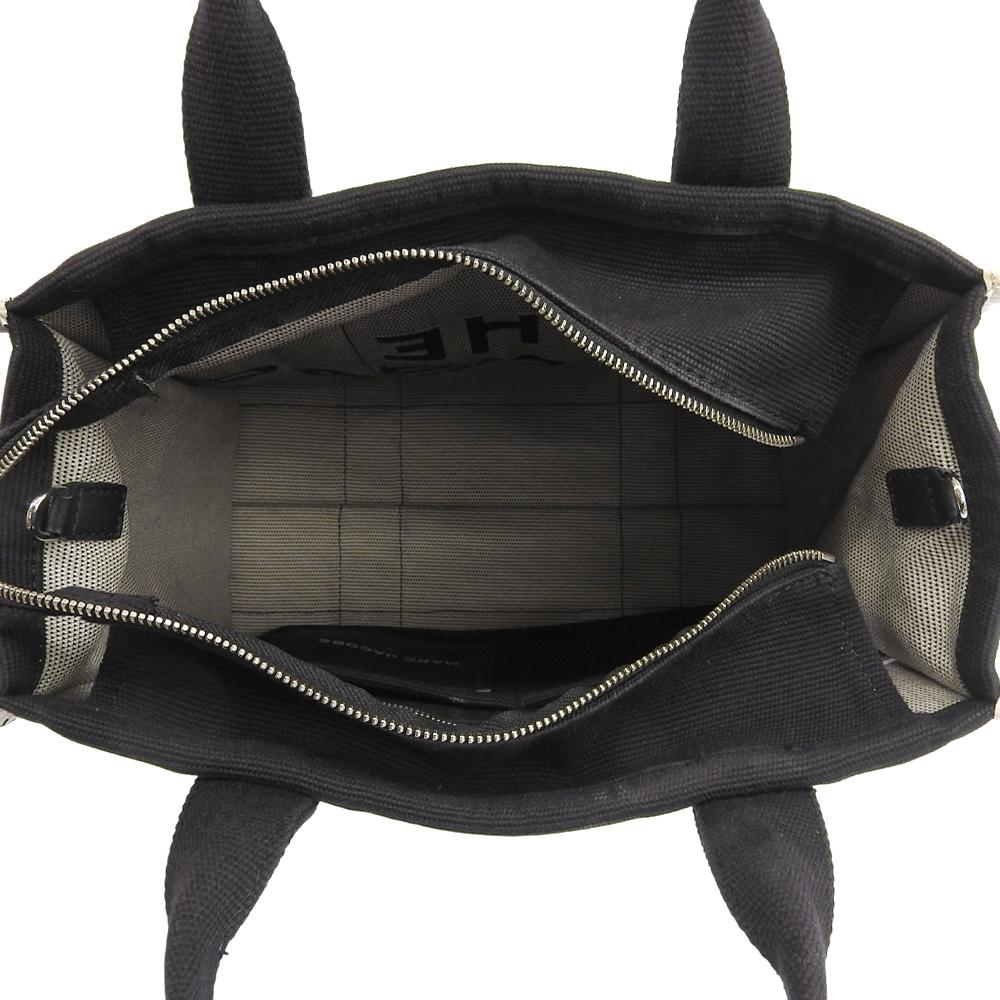 Marc Jacobs Excellent Condition Cotton Canvas Tote Bag with Front Logo and the Jacquard Logo, Medium, Women's, Black, M0017027 Tote Bag blackUsed
