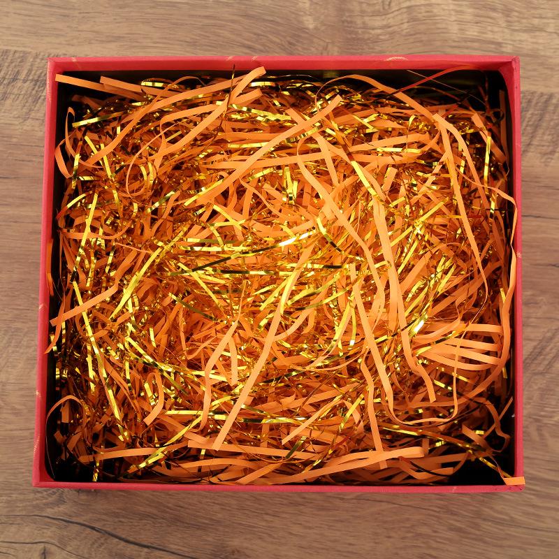 Festive Gold Thread & Paper Raffia Filler for Wedding Candy Box Gifts with Luminous Gold Foil Shreds, 2025 Edition