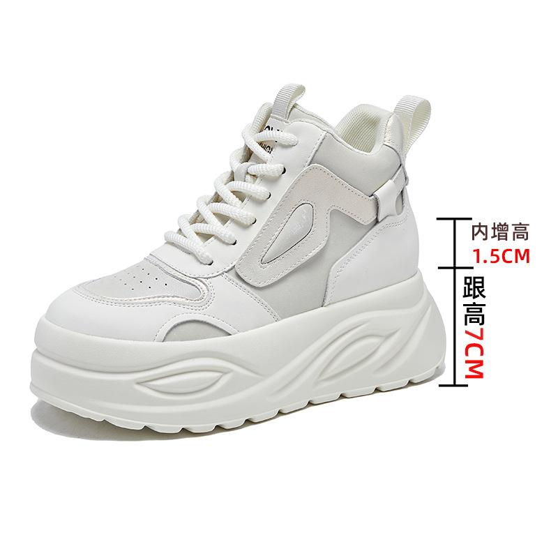 

High-top platform white shoes inner height increase casual dad shoes children s new versatile women s shoes autumn and winter 2025 board shoes 34