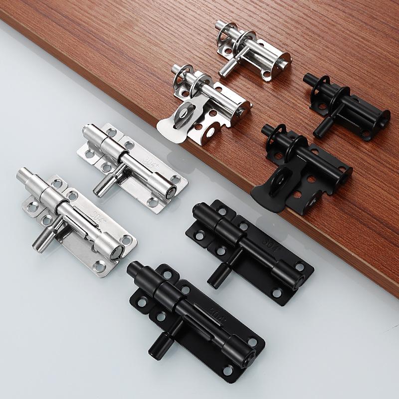 Surface-Mounted 304 Stainless Steel Anti-Theft Door Bolt, No Drilling Needed, for Wooden & Sliding Doors, Thickened Latch