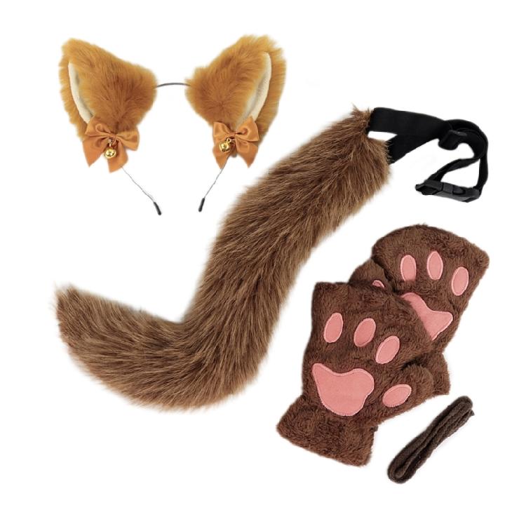 Halloween Animal Dress up Costume Includes Headband, Tail, Gloves for Girl Cosplay Halloween