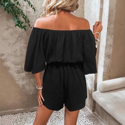 Women's Polka Dot One-Shoulder Summer Romper with Loose Shorts