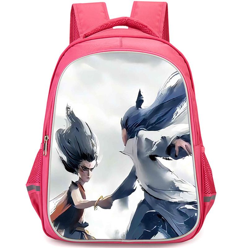 Nezha 2 Mo Tong Nao Hai Ao Bing Girls School Backpack Lightweight Oxford Bookbag Large Capacity For Elementary Students