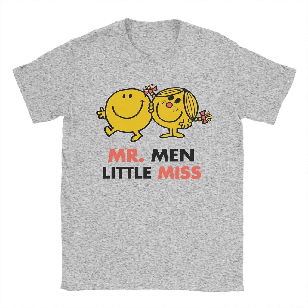 חולצת טי Mr Men Little Miss לגברים ונשים כותנה ביגוד אסתטי צווארון עגול שרוול קצר