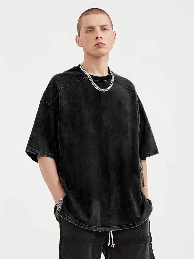 Men Hip Hop Streetwear Washed TShirt Dragon Ball Anime Graphic Tshirt Harajuku Cotton Tops Summer Short Sleeve Vintage Tees