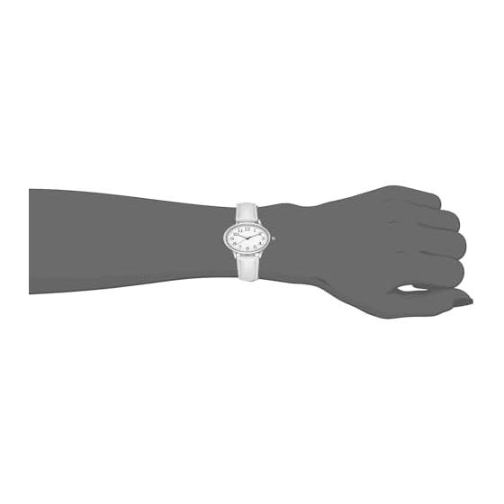 [White Base] Leather Band Women's Watch with Box/waterproof Function for Gift