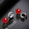 Women's Hypoallergenic Hoop Buckle Earrings Vintage Round Aamber Beeswax Drop Hanging Earring Lady Party Ear Decoration Zircon