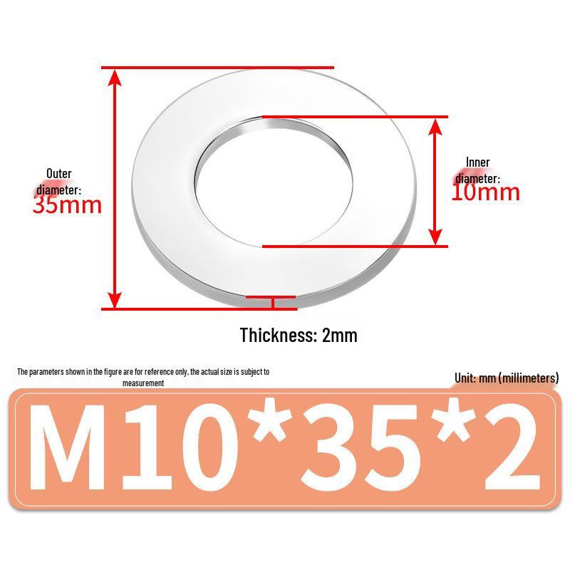 Jin Juntai Thick & Thin Stainless Steel Flat Washer, Round M10-M36