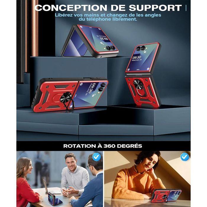 Coque de protection - BOOLING - Galaxy Z Flip 7 - Rigide Antichoc - Rouge - 2 Verres Trempés