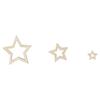 100pcs Star Shape Hollow Star Shape Wood Pieces Density Board Hollow Wooden Embellishments Ornaments 3 Sizes Wooden Color