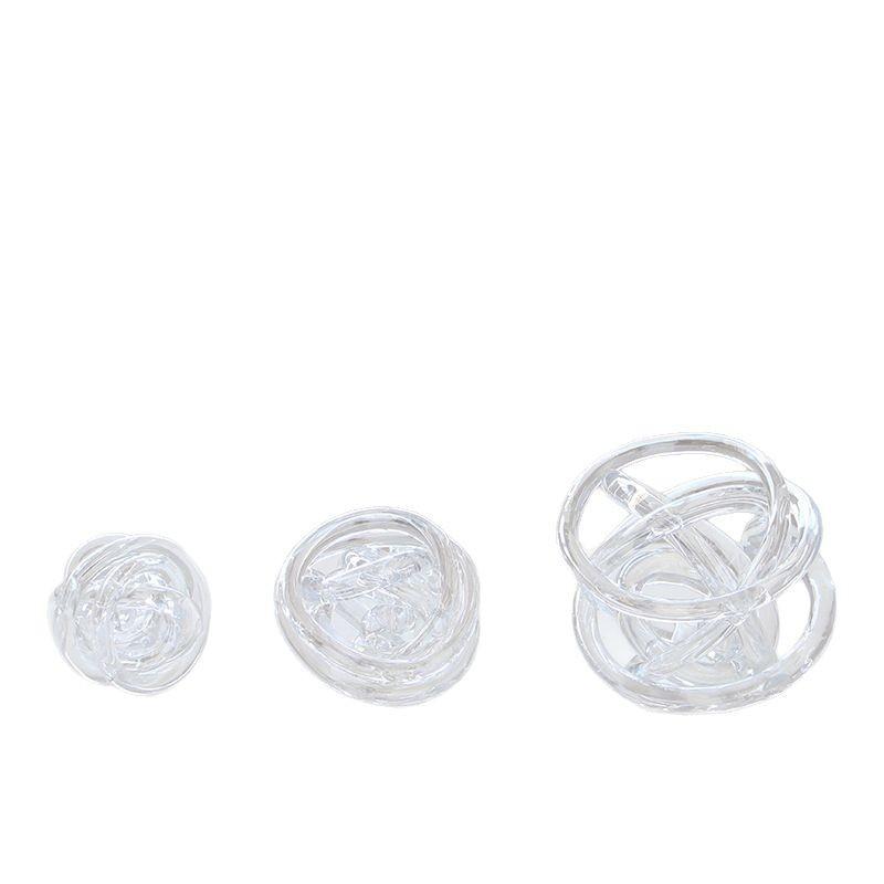 Creative Transparent Geometric Hand-made Glass Rope Hollow Coil Wound Ball Transparent Ornament Glass Craft Home Decoration