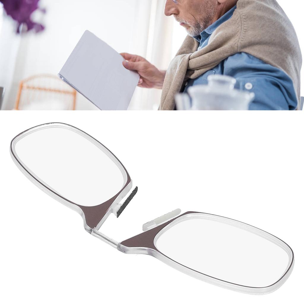 Reading Eyeglasses Blue Light Blocking Armless Glasses Nose Clip Glasses for Unisex Elderly