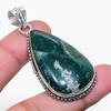 Natural Bloodstone Gemstone Handmade 925 Sterling Silver Pendant 2.09" AP-14806