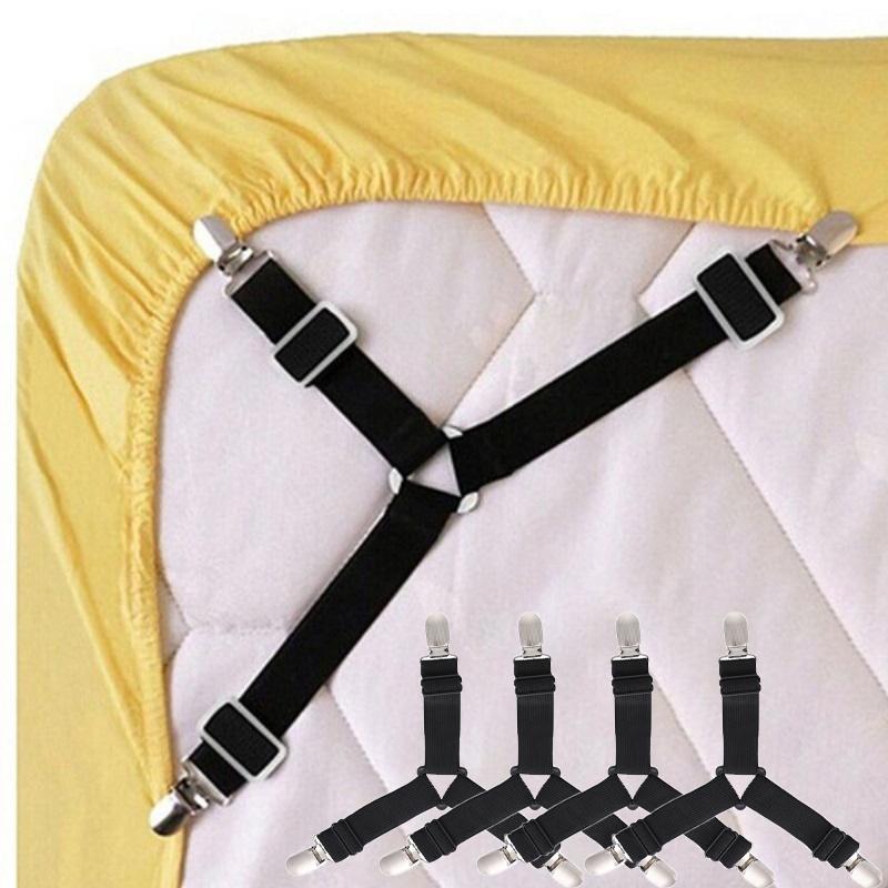 1/4pc Triangle Quilt Fixer Clip Adjustable Elastic Sofa Cushion Quilt Bed Practical Invisible Non-slip Safety Sheet Straps