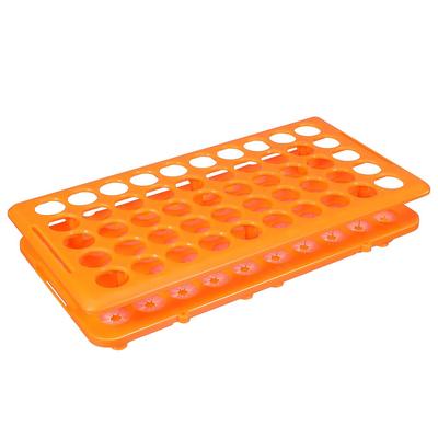 NUOBESTY 50-Slot Plastic Test Tube Rack, Fits 18mm Test Tubes, Laboratory Organizer for Laboratory Container Storage