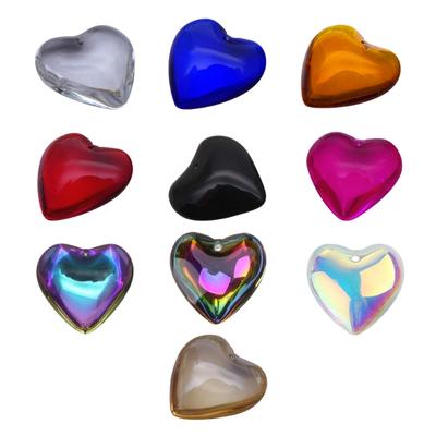 10 Stück Herzförmige Glasanhänger Herzperle DIY Kristall-Charme für Valentinstag Schmuck Schlüsselanhänger Ohrring Basteln