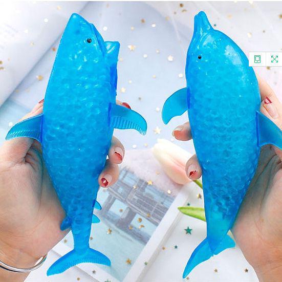 Dolphin & Shark Soft Rubber Beads Squeeze Toy - Stress Relief