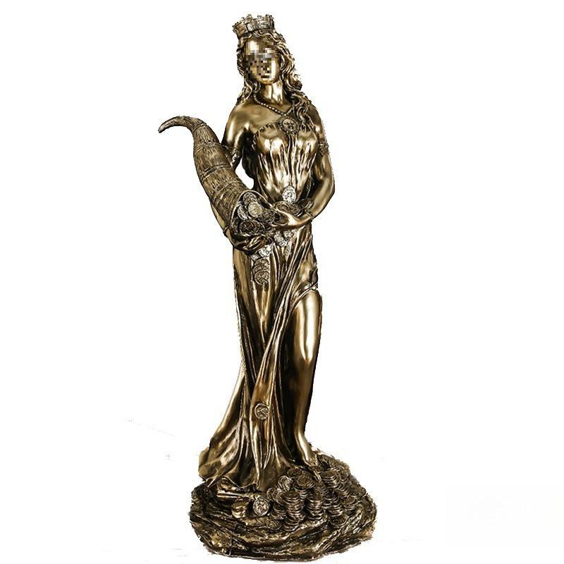 Greek Goddess of Wealth Statue: Lucky Decoration for Desk or Office