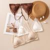 Front buckle triangular cup small chest gathered without steel ring lace bra