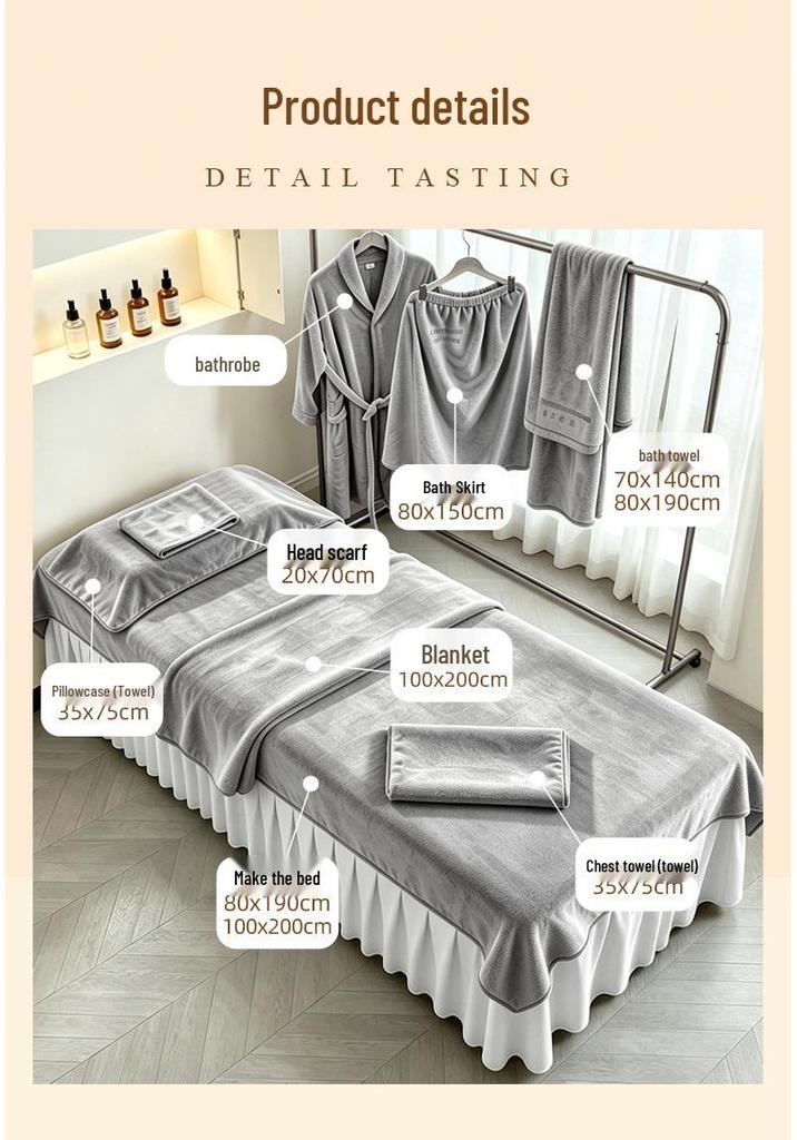 Customizable Soft Coral Fleece Massage Sheet - Large, Absorbent, Thickened Beauty Salon Towel Blanket