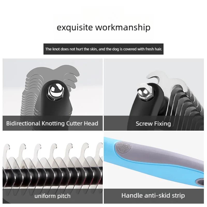 Hundebürste Haarentferner für Haustiere Katzenkamm Pflegebürste für verfilztes langes und kurzes Haar Locken Hunde Zubehör Haustierartikel