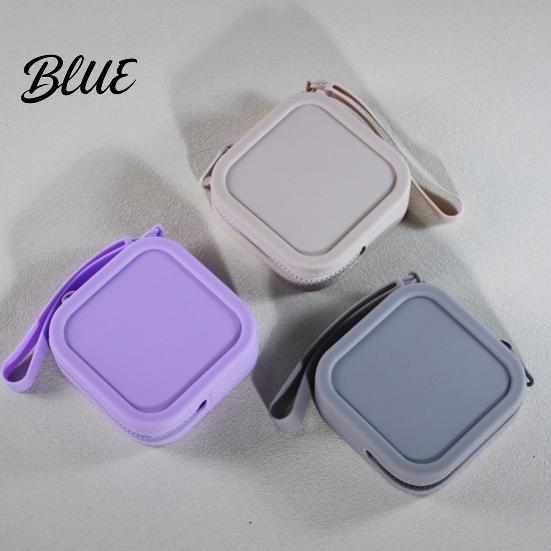 Small Silicone Coin Purse Pouch with Zipper And Wrist Strap Square Shockproof Durable Change for Kids Storage Bag Lightweight Compact Headphones