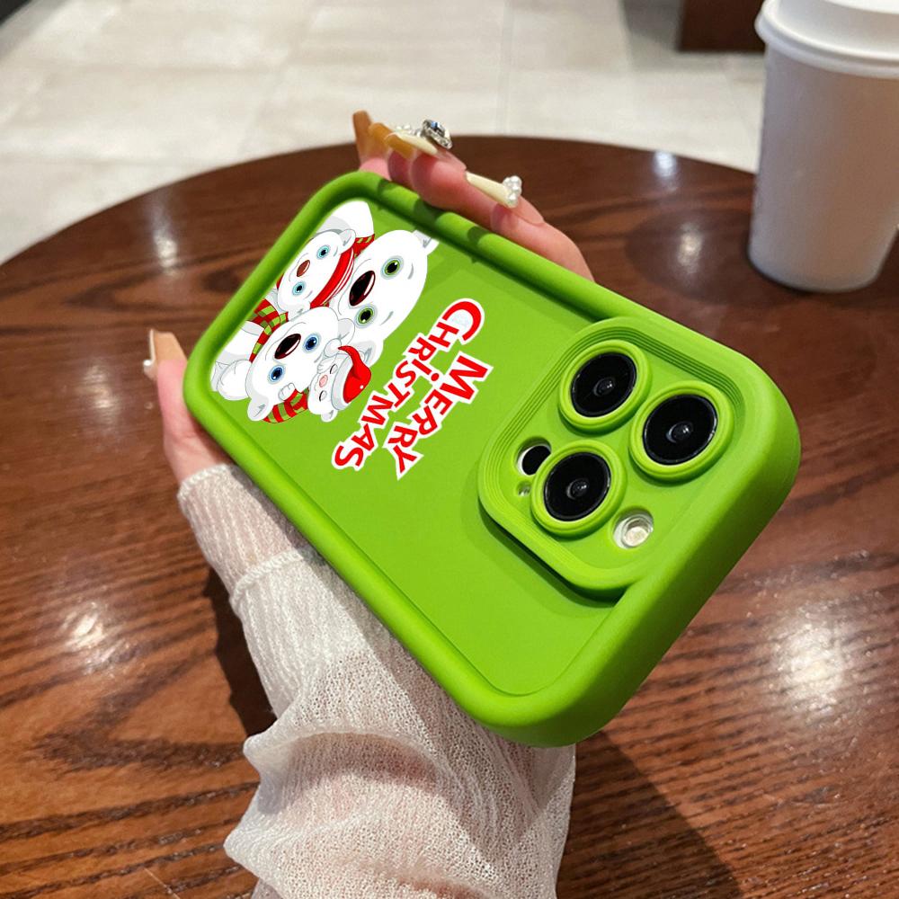 N101 Merry Christmas Art Soft Angel Eyes Phone Cases for iPhone 16 15 14 13 11 Pro Max 8 7 6s Plus 12 Mini XR XS Max SE Shockproof Cover