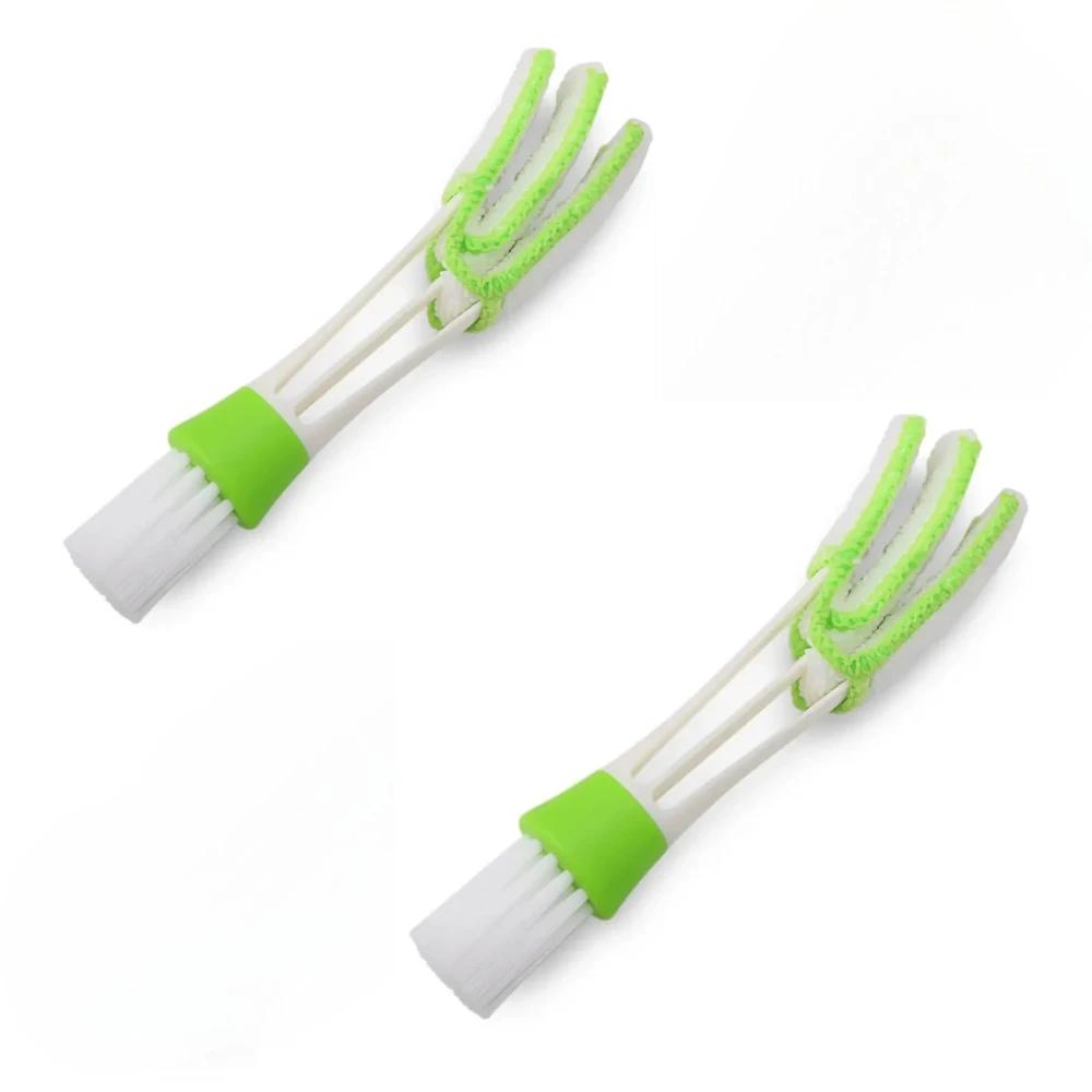 2-in-1 Car Vent Cleaner Brush - Removable Microfiber Cover for AC Vents Keyboard Electronics Home Car Detailing