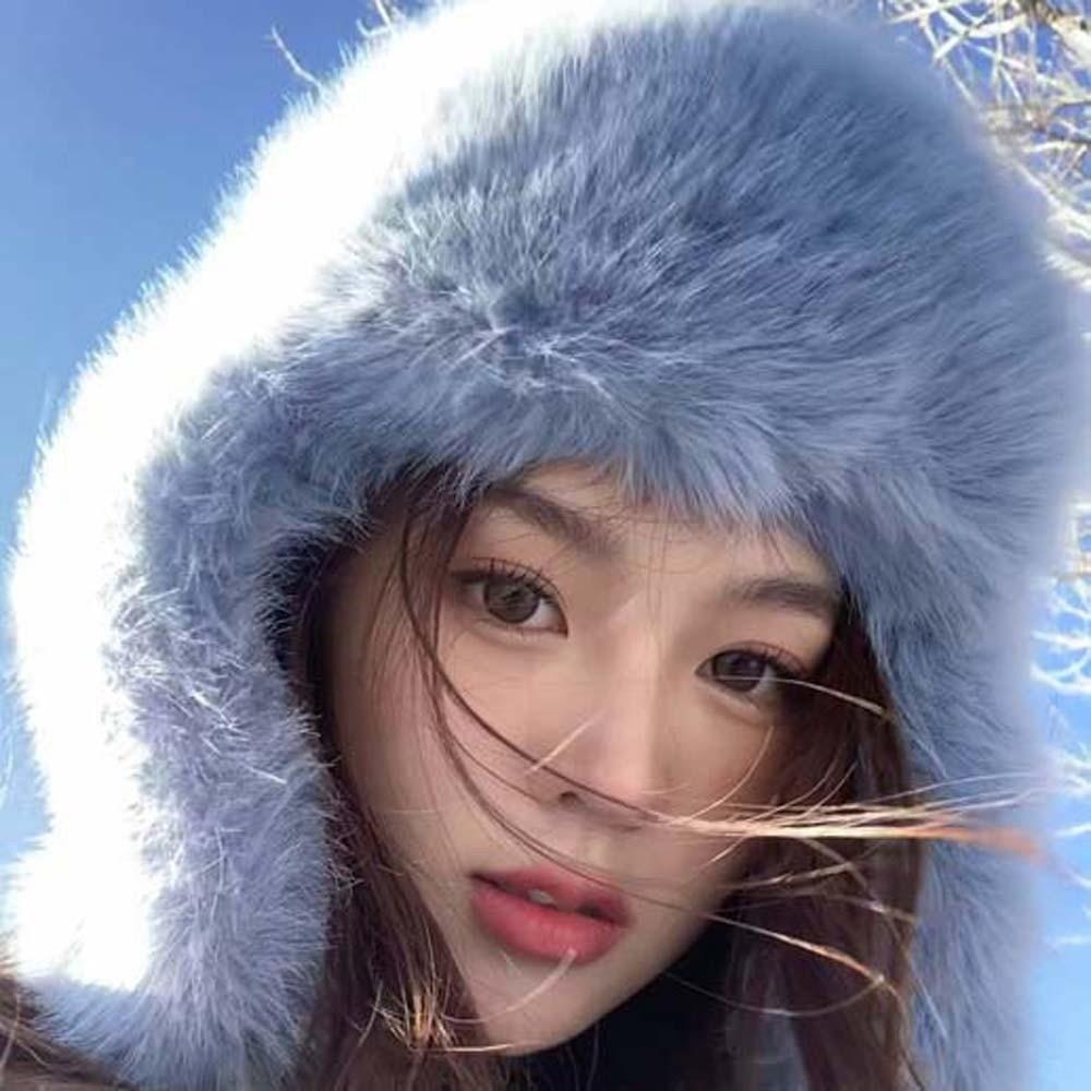 Warmer Men Women Pilot Hat Solid Color Ear Protection Hat Lamb Fur Cap Faux Fur Pilot Cap  Men