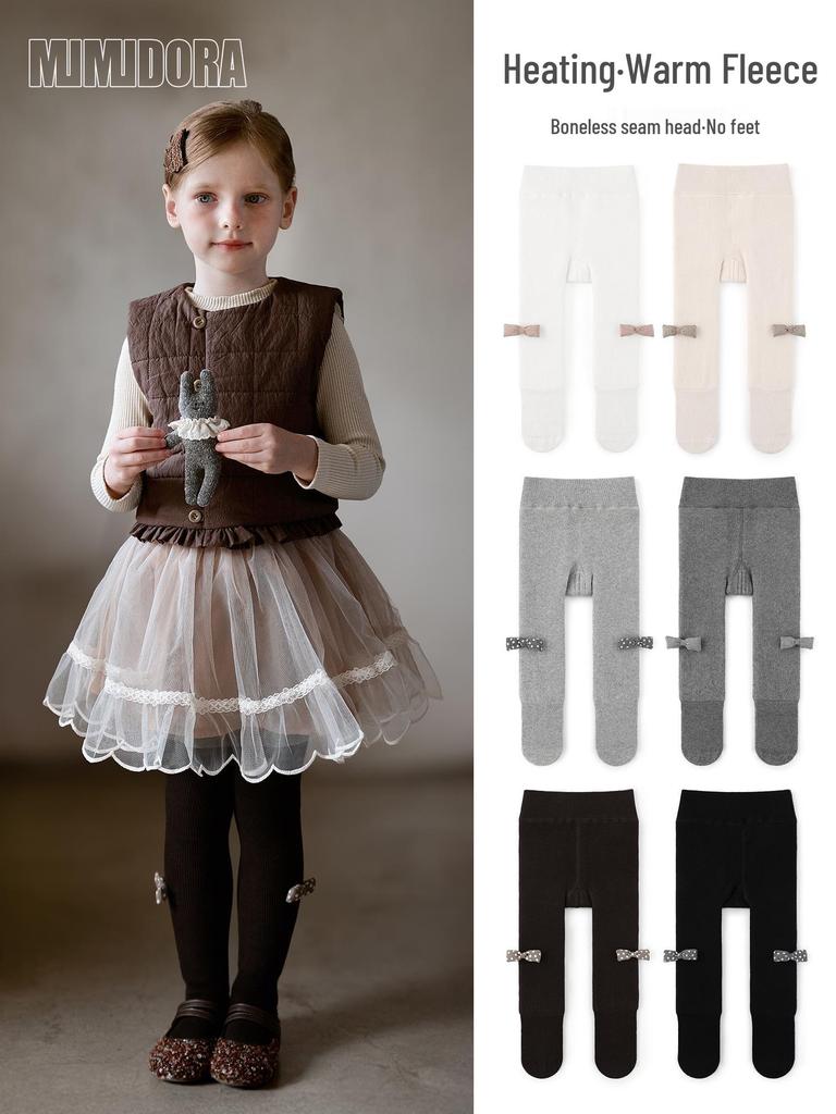 Fleece-Lined Winter Tights for Toddlers & Kids: Thickened Warm Girls' One-Piece Socks