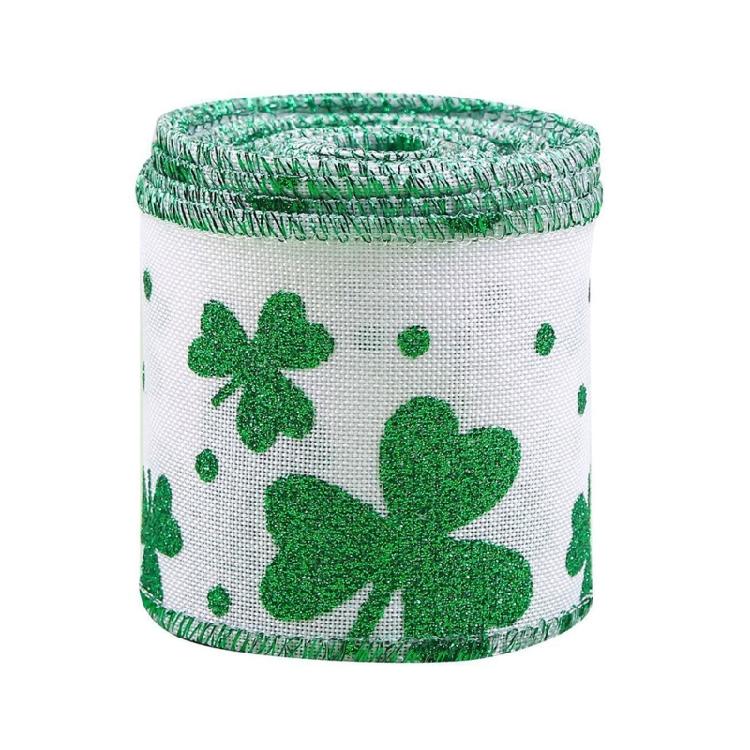 

Patricks Themed Linen Ribbon For Creating Bowknot Wrapping Gift And Decoration