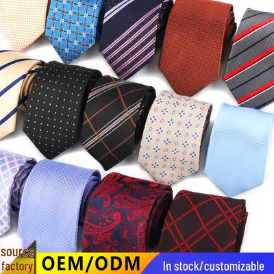 Men's High-Grade Black and Red Striped Silk Tie for Formal and Wedding Wear - 8CM