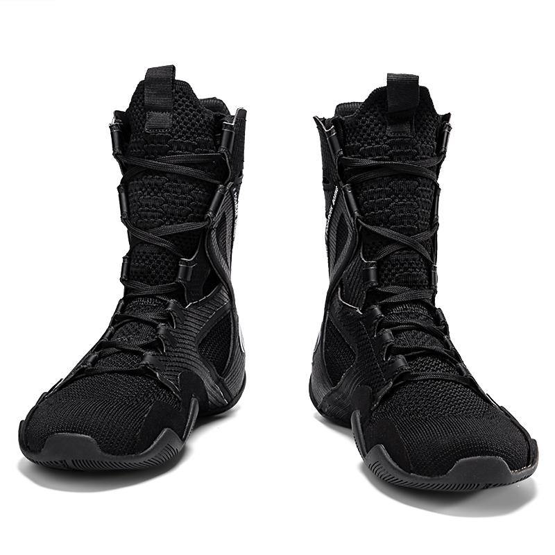 High-top Men's Wrestling Shoes Free Sparring Boxing Shoes Anti-slip Martial Art Shoes Gym Fitness Training Sneakers