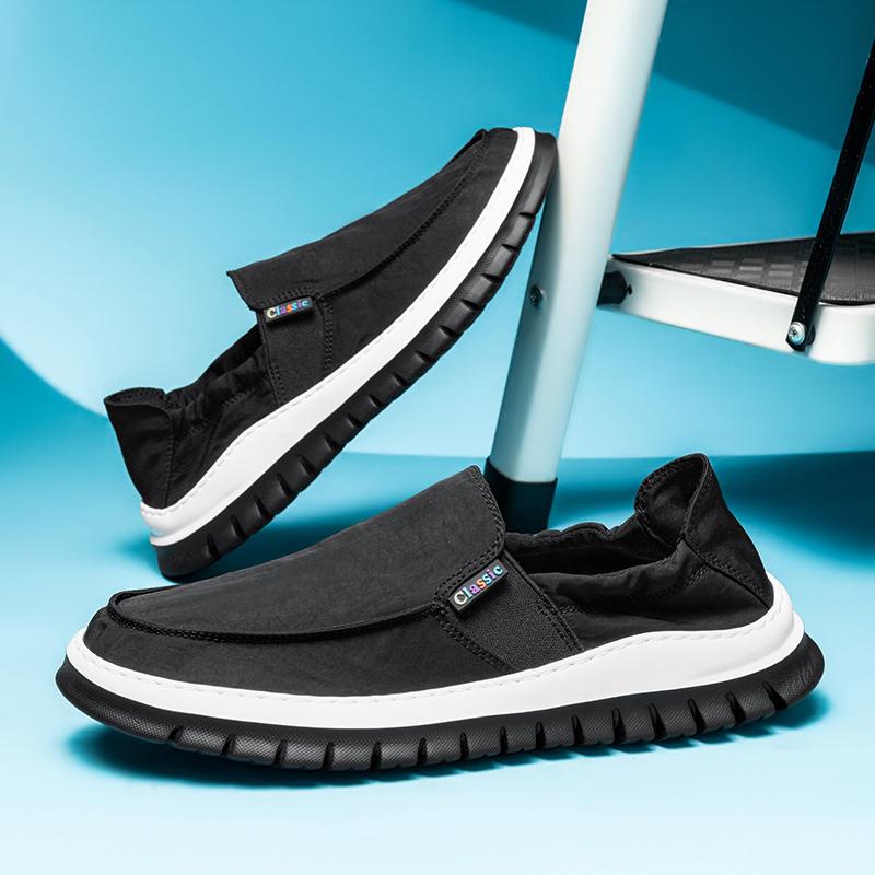 Fashion Non-Slip Men Casual Shoes Fashion Male Canvas Footwear Handmade Mens Loafers Moccasins Leisure Walk Slip on Flats Driving Shoes