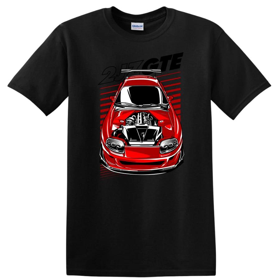 Red Sports Car Engine Illustration T Shirt for Car Enthusiasts Cool Tee XXXL