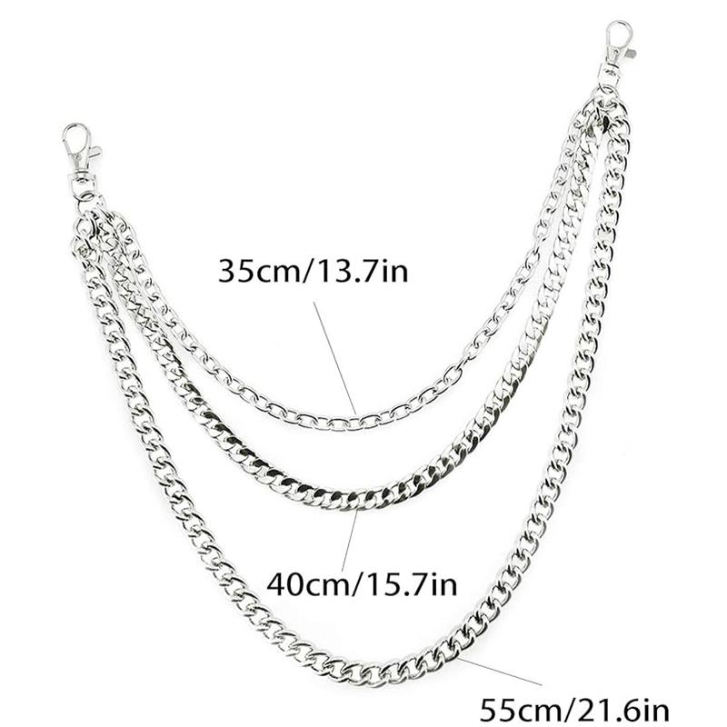 Αλυσίδα Παντελονιού, Αλυσίδα Πορτοφολιού Αλυσίδα Τσέπης Αλυσίδα Ζώνης Αλυσίδα Τζιν με Καρφωτά Άκρα για Κλειδί Πορτοφόλι