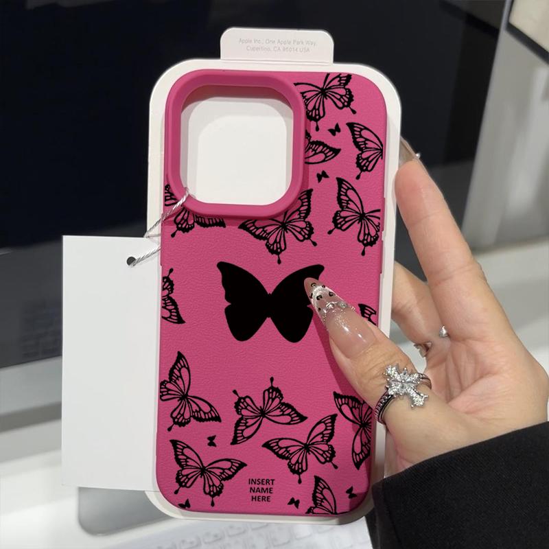 TPU měkký kryt se vzorem motýla pro iPhone 16E 16 Pro Max 15 Pro 14 13 12 11 Nárazuvzdorný Slim Matný zadní kryt