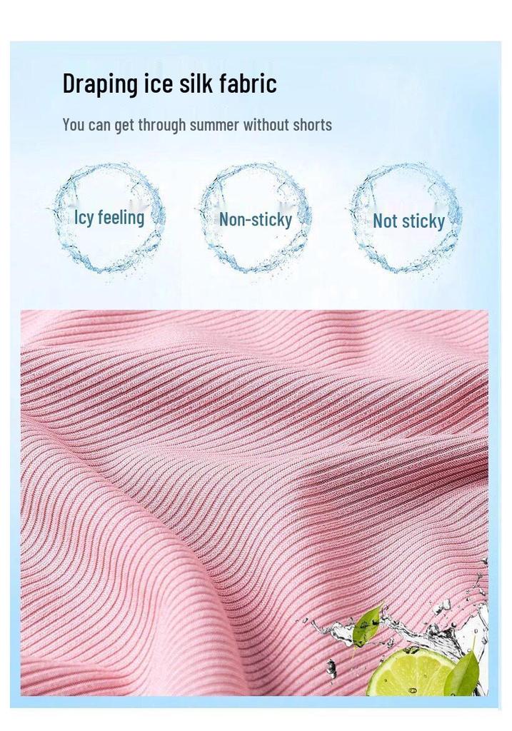 Maternity Wide-Leg Ice Silk Pants - Summer, High Waist, Tummy Support, Plus Size, Comfortable Fit