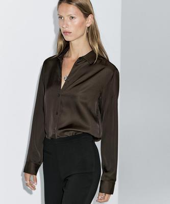 Masimodutti Loose Fit Satin Shirt