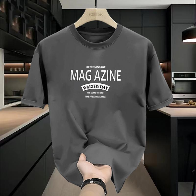 

Мужская футболка с коротким рукавом, летняя, модного бренда, универсальная, из чистого хлопка, тяжеловесная базовая футболка 3XL