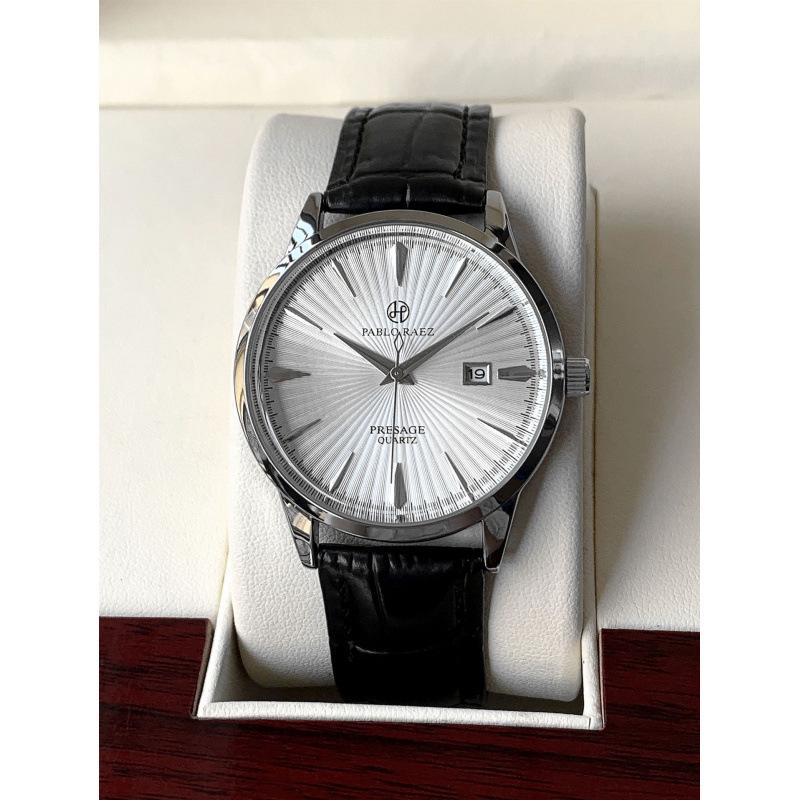 Ceas cu cuarț de afaceri pentru bărbați PABLO RAEZ: Automat, Rezistent la apă, cu Secundar continuu și Calendar.