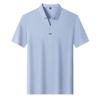 Premium Thin Short Sleeve V-Neck Casual Breathable Skin-Friendly Business Loose Polo Shirt Men'S Clothing