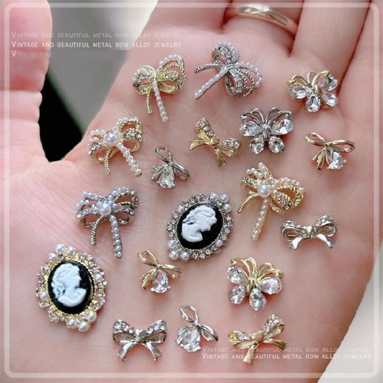 3pcs Nail Art Charms Nail Crystals Charms Bowknot Nail Rhinestones Nail Jewels