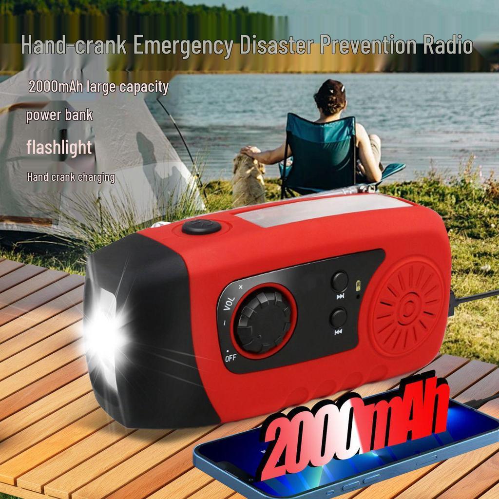 Essential Multi-Functional Solar Hand-Crank Radio with SOS and Flashlight